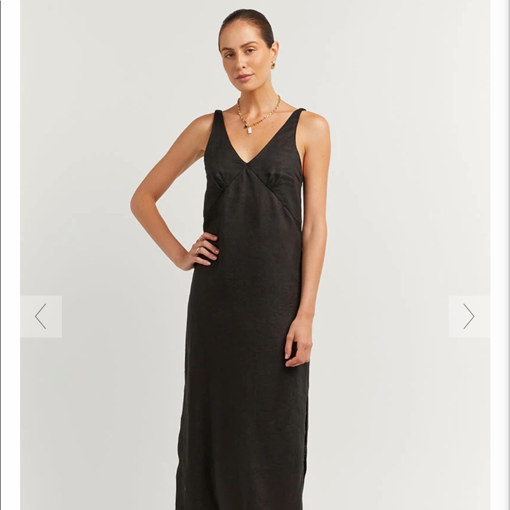 Dissh Tully Black Linen Midi Dress
